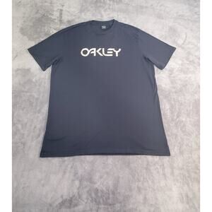Oakley Men’s Size 2XL Black T-Shirt Embroidered Desert Camo Logo Custom Fit C14